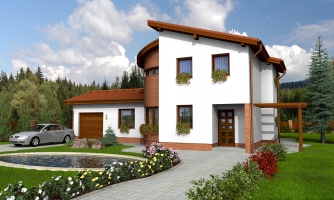 Modern house with an interesting layout.